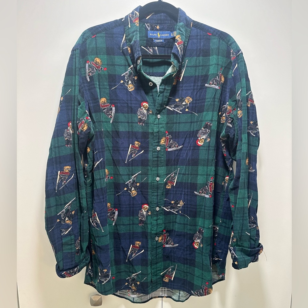 Ralph Lauren Teddy Bear Button Down Shirt - Corduroy